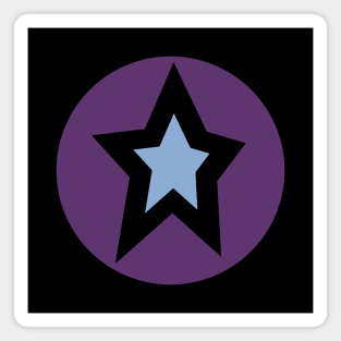 Small Blue Star Purple Circle Graphic Magnet